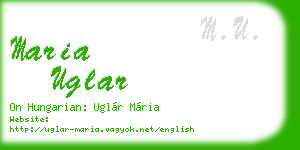 maria uglar business card