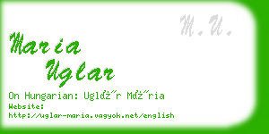 maria uglar business card